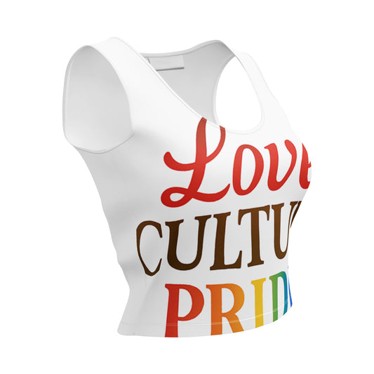 LoveCulturePride All-Over Printed Fitted Crop Top